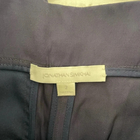 Jonathan Simkhai blue high waisted straight pants - Picture 3 of 9